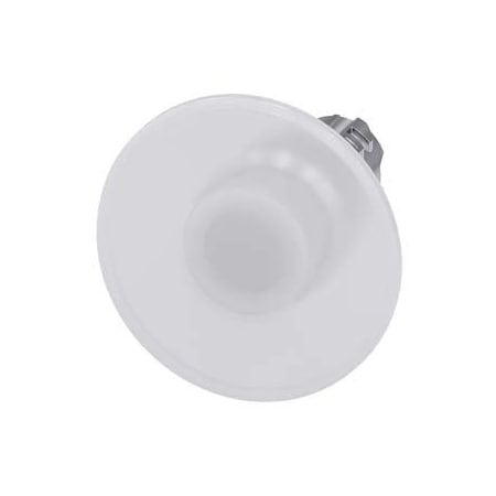 Siemens Illuminated mushroom pushbutton, 22 mm, round, metal, shiny, white, 60 3SU1051-1CD60-0AA0