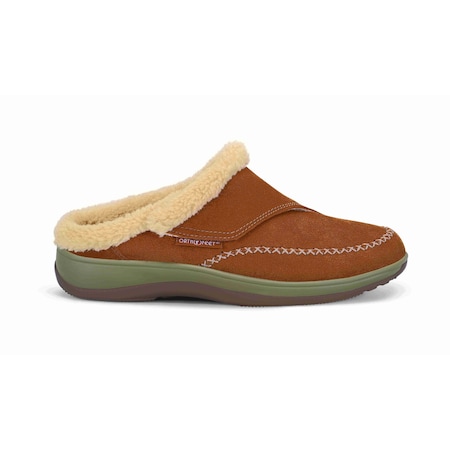 Orthofeet Charlotte Womens Slipper Brown, Size 6 S731