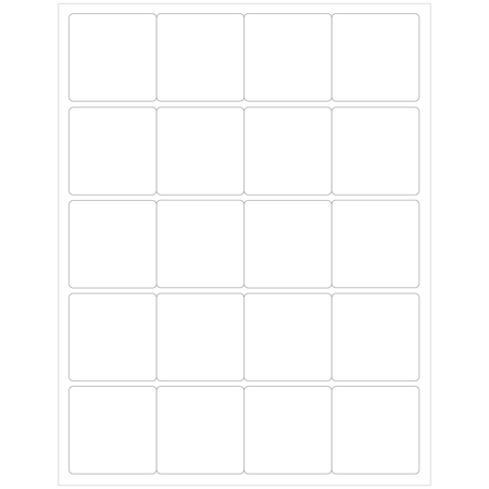 Elevate Packaging 2 in. Compostable Square Labels, Blank Layflat Sheets, White, 25PK LC0012