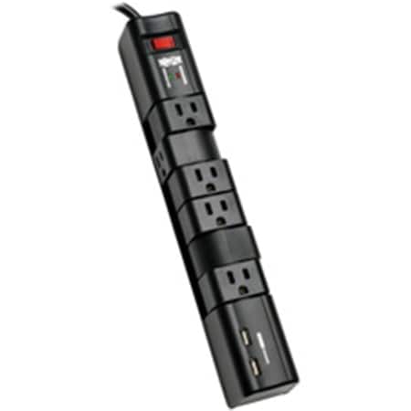 Tripp Lite Tripp Lite Protect It Surge Protector with 6 Rotatable Outlets 8 ft. Cord 2xUSB Charging Ports TLP608RUSBB