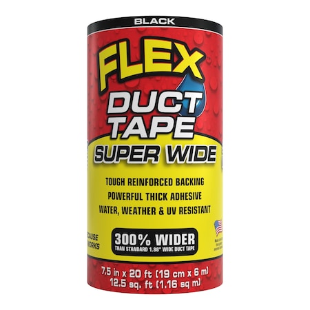 Flex Seal Flex Seal Family of Products Flex Super Wide Duct Tape 7.5 in. W X 20 ft. L Black Duct Tape DTBLKR7520