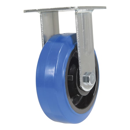 Vestil Elastic Rubber Rigid Caster 6 In. Diameter x 2 In. Width 770 Lb. Capacity Blue/Black CST-BB-6X2ER-R