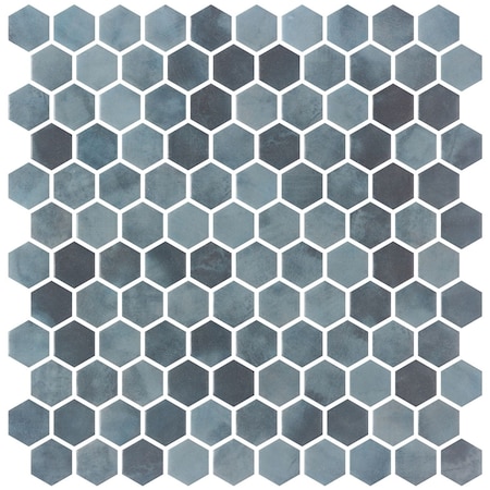 Andova Tiles Watelle Honeycomb Marble Look Recycled Matte Glass  Hexagon Mosaic Wall & Floor Mosaic Tile ANDWAT1324