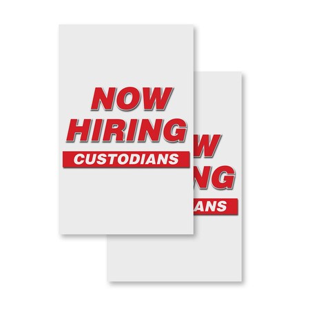Signmission Custodians, Vinyl Decals Only 24 Inch x 36 Inch, Vinyl Decal, 2PK DSB-2436-2PACK-CUSTODIANS