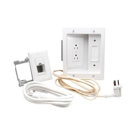 On-Q In-Wall TV Power and Cable Management Kit, White - White CPT306WV1