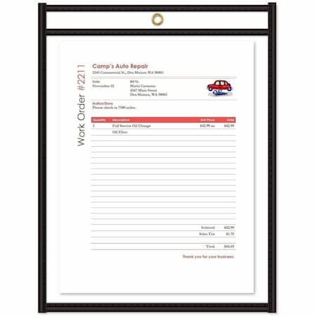C-Line Products Shop Ticket Holders, Clear, 8 1/2x11", PK25 46911