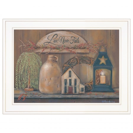 Homeroots Love Never Fails 5 White Framed Print Wall Art 406798
