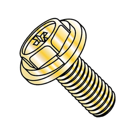 Zoro Select M3-0.50 x 8 mm Phillips Hex Machine Screw, Zinc Plated Steel, 4000 PK 370721