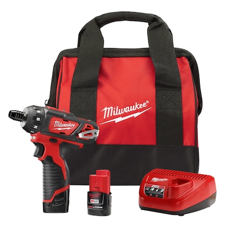 Milwaukee Tool M12 1/4 in Hex 2-Speed Screwdriver Kit 2406-22