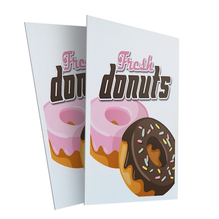 Signmission Donuts, Plastic Signs Only 24 Inch x 36 Inch, Corrugated Plastic, 2PK CSB-2436-2PACK-Donuts