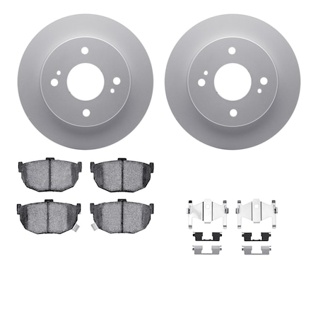 Dynamic Friction Co DFC GEOSPEC Coated Rotors with 5000 Brake Pads - Ceramic and Hardware 4512-67081