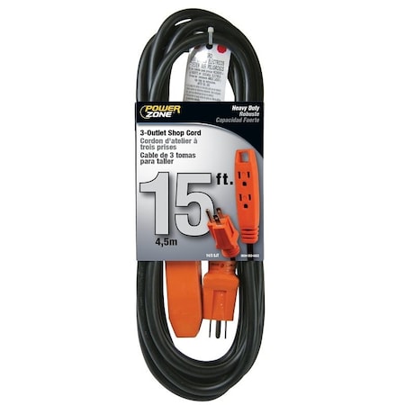 Powerzone Extension Cord, 14 AWG Cable, 5-15P Grounded Plug, 5-15R Grounded Receptacle OR890715