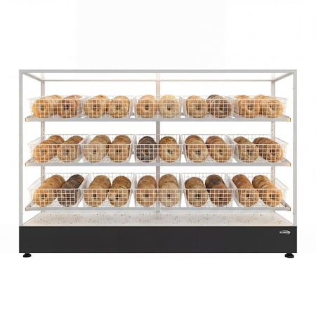 Koolmore 73 In. Floor Standing Bagel Bakery Display Case With 15 Baskets, Open Back With Side LED KM-FDC-B15