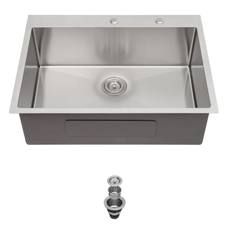 Wrightmaster 33 in. Drop-in Single Bowl 16-Gauge Stainless Kitchen Sink with 5-Functional Coating ZOR-P404336
