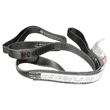 Stren-Flex Web Sling, Flat Eye, 3 ft L, 3,200 lb Cap. EEF-1-901ME-03