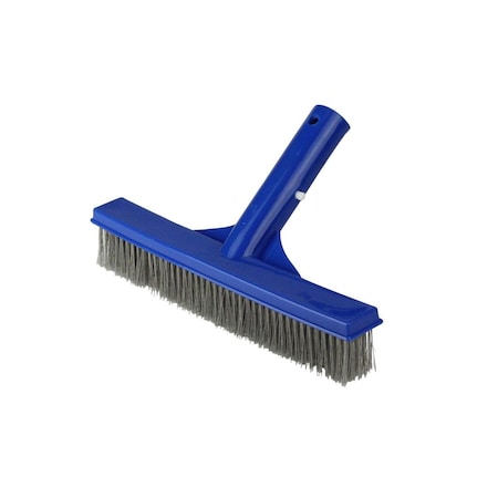 Pool Central 9.75 in. Stainless Steel Algae Brush for Cement Pools, Blue 32756938
