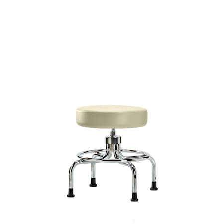 Blue Ridge Ergonomics Screw-Lift Stool, Vinyl, CR, Glides, Wht BR-VSLMD-CR-RG-8501