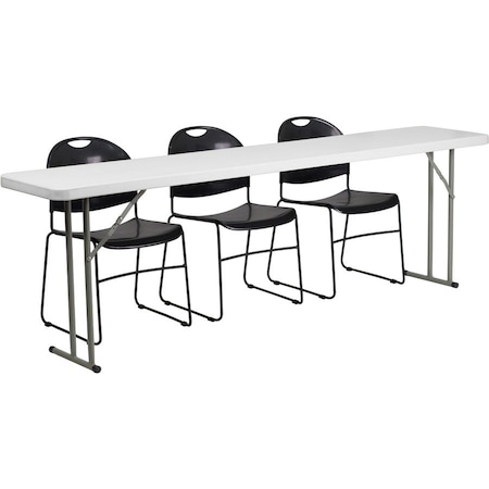 Flash Furniture Rectangle Folding Table, Plastic Top, White RB-1896-1-GG