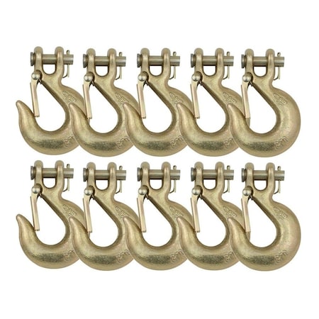 Mytee Products (10Pack ) G70 5/16in Clevis Slip Hook w/ Latch Grade 70 Transport, 10PK GH516-Lx10