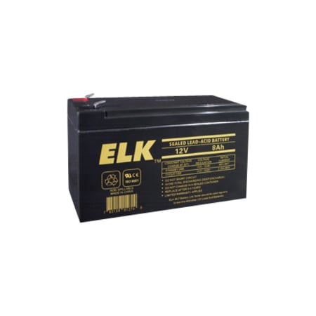 Elk Products 12VDC 8 AH Battery F1 Terminals 1280