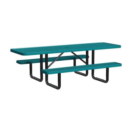 Leisure Craft 8 FT ADA Accessible Outdoor Picnic Table with 2 Bench Seats, Teal T8XPP-ADA-TEAL