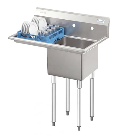 Koolmore 1 Compartment Stainless Steel NSF Commercial Kitchen Prep & Utility Sink with Drainboard SA151512-15L3
