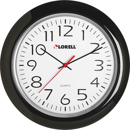 Lorell CLOCK, WALL, QUARTZ, 13.25", BK LLR60989
