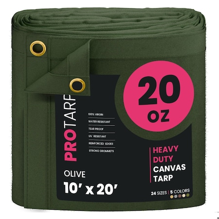 Protarp 10 ft. x 20 ft., 20 Oz, Olive, Polyester PT-403-10X20