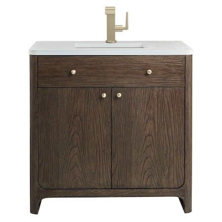 James Martin Vanities Gracyn 36 in. Single Vanity, Sable, w/ 3 CM White Zeus Quartz Top D125-V36-SBL-3WZ