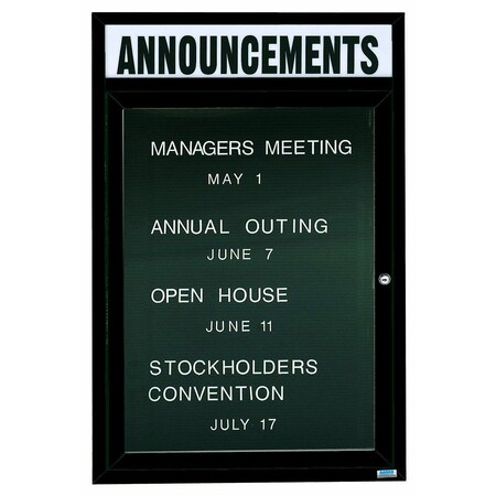 Aarco Illuminated Outdoor Enclosed Directory w/ Al Frame Header, Bronze Anodized, 48''Hx36''W OADC4836HIBA