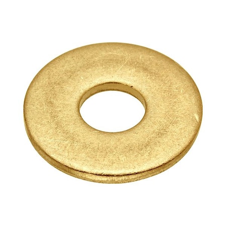 Zoro Select Flat Washer, For Screw Size #6 , Brass Plain Finish, 5 PK WASB#6RBR