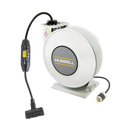 Hubbell Wiring Device-Kellems ExtensionCordReel, White, 45ft, 12AWG HBLI45123GFTT