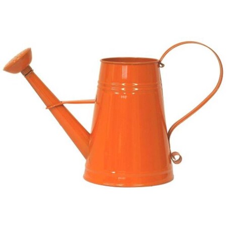 Superherostuff 1 gal Enameled Galvanized Steel Watering Can with Removable Rosette, Tangerine PA3002079