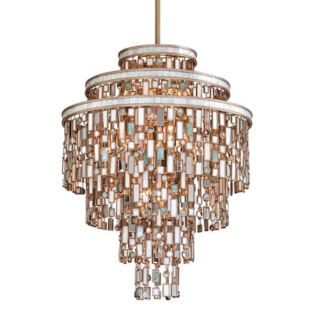 Corbett Lighting Dolcetti 13 Light Chandelier 24 In. Champagne Leaf 142-413-CPL