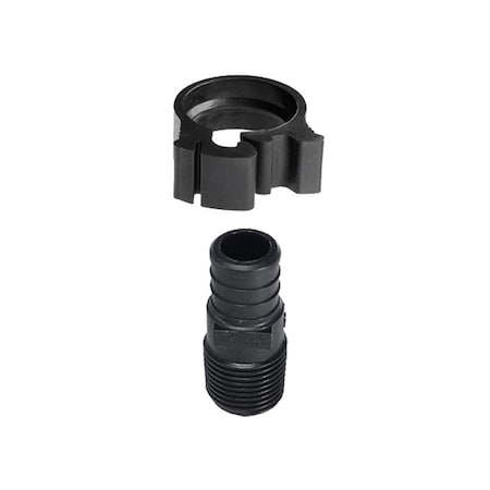 Flair-It PEXLOCK Pipe Adapter, 3/4 x 1/2 in, PEX x MPT, Polysulfone, Black, 100 psi Pressure Pair 30857