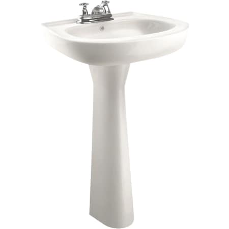 Cato Jazmin Wht Vitreous China Pedestal Sink with 4'' Faucet Centers J3001010100