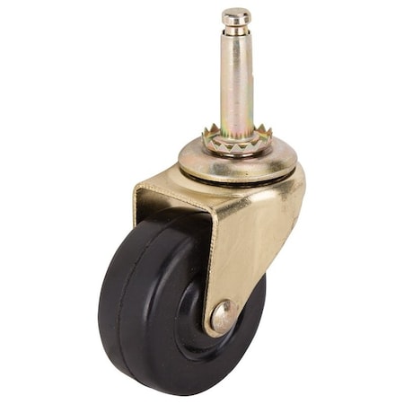 Prosource Swivel Caster, 2 in Dia Wheel, 2 in W Wheel, Rubber Wheel, Black, 90 lb, Steel Housing Material JC-D07-PS