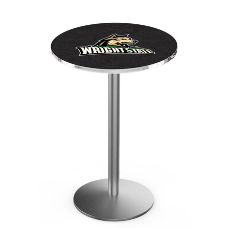 Holland Bar Stool Co 36" Stainless Steel Wright State Pub Table, 36" dia. Top L214S3636WrtStU