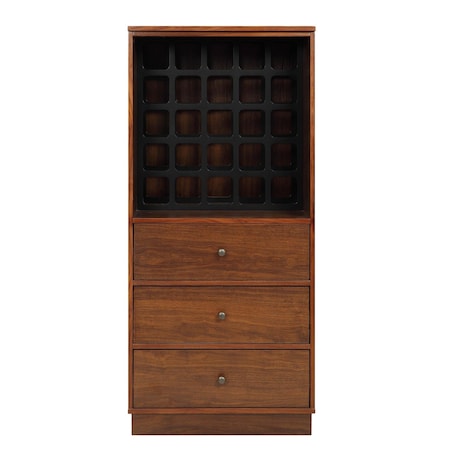 Homeroots 52in Brown And Black Wood Bar Cabinet With Three Drawers 319127