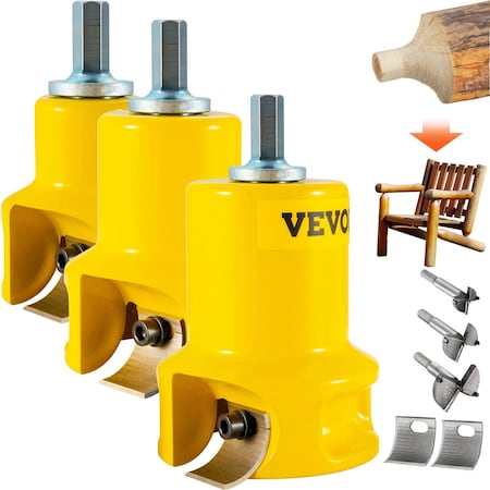 Vevor Tenon Cutter Log Furniture Kit 1" & 1.5"& 2" w/ Curved Blade for Home DIY ksz-1-1.5-2-q-3