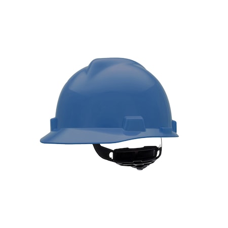 Msa Safety V-Gard Slotted Cap, HDPE, Fas-Trac III Suspension, Type I, Class E, Blue (22in L x 17.3in W) 477483