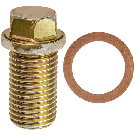 Auveco Oil Drain Plug with Gasket M14-1.5 Threads Zinc, 2PK 18026