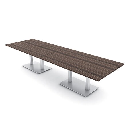 Skutchi Designs Rectangle Conference Table With Power, 48 in W, 144 in L, Brown HAR-REC-48X144-DOU-H3041-NA