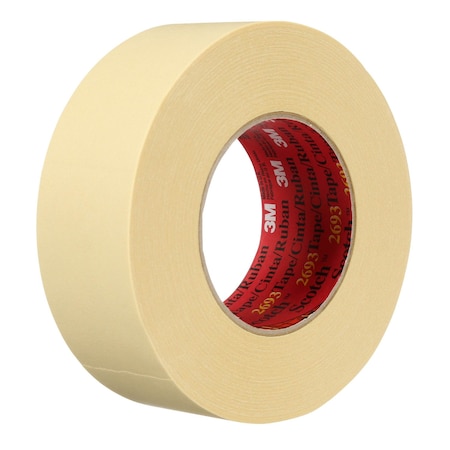 3M Painters Masking Tape, 48 mm W x 55 m L, 7.6 mil Thick, Tan, Rubber Adhesive, 24 PK 2693