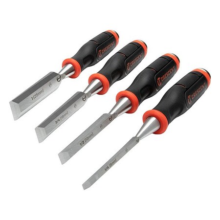 Crescent Chisel, 4Pc Wood, 1/4In, 1/2In, 3/4Inin, 1In CWCHS4
