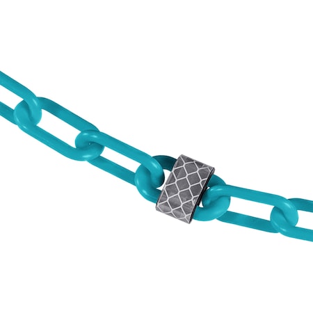 Mr. Chain 2" x 100' Turquoise Reflective Plastic Safety Chain 52056-100