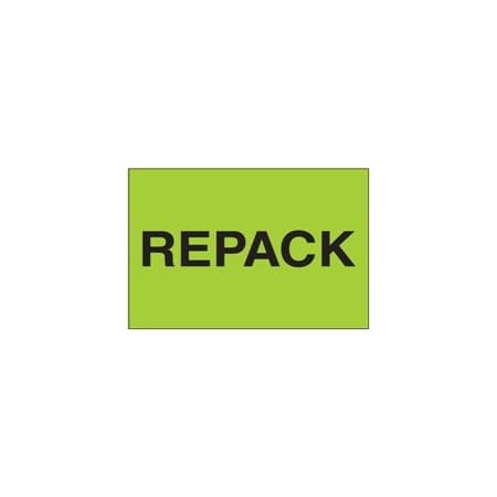 Bubblefast 2 x 3'' - ''Repack'' Fluorescent Green Labels BFDL1613