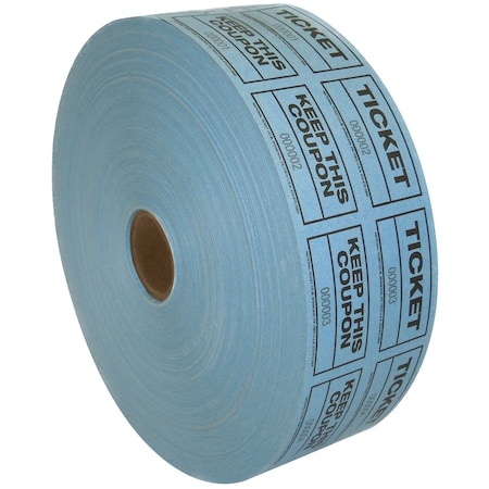 Non-Branded 2in x 1 3/4in Blue Coupon/Raffle Tickets, 2000PK G4002BLUE