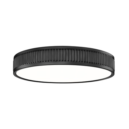 Z-Lite Stari 1 Light Flush Mount, Matte Black, 16.75 In W 1013F16-MB-LED