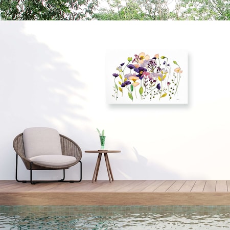 Trademark Fine Art Outdoor Canvas Art Shirley Novak 'Pink and Purple Poppies' Wall Art for Patios, or Gardens WAP32402-OC1219WR